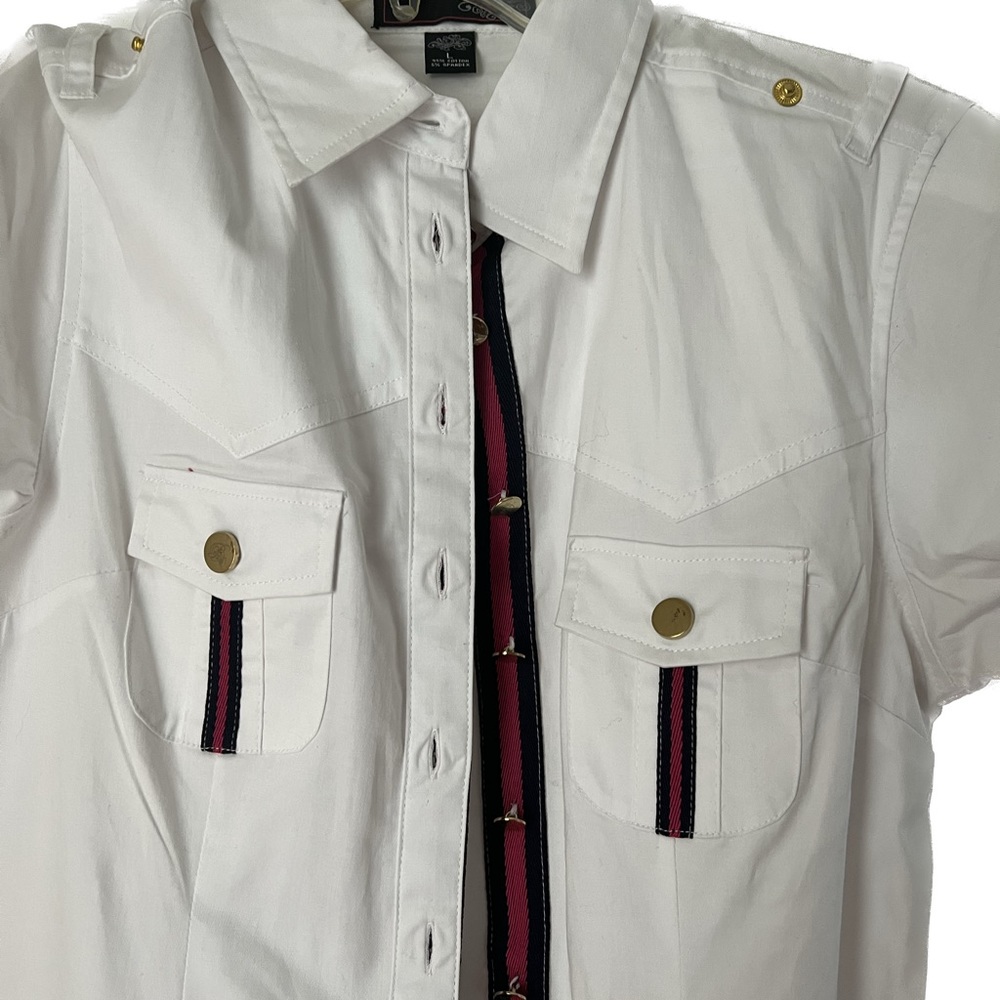 Vintage style CUTE style white romper/jumpsuit shorts with STRIPES detail